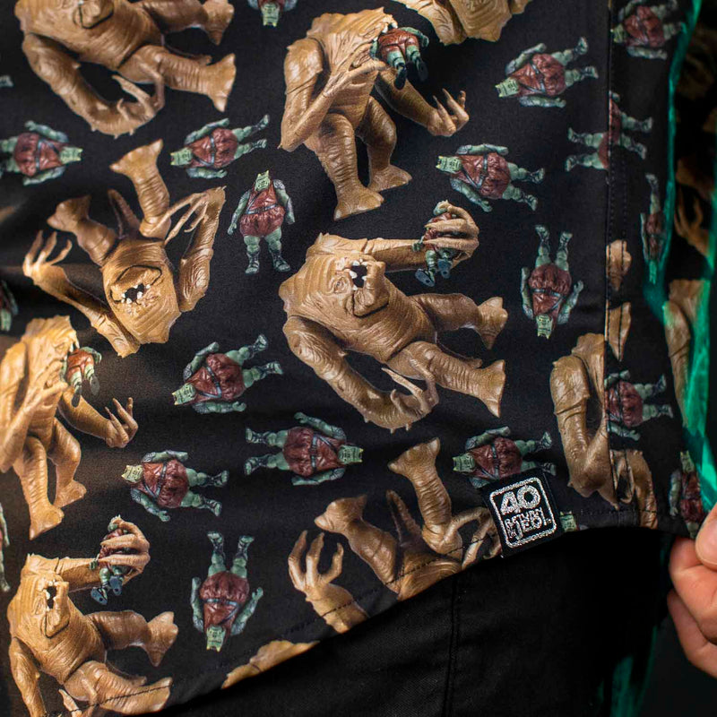RSVLTS Rancor Rhapsody KUNUFLEX Short Sleeve Shirt in Black — detail 3