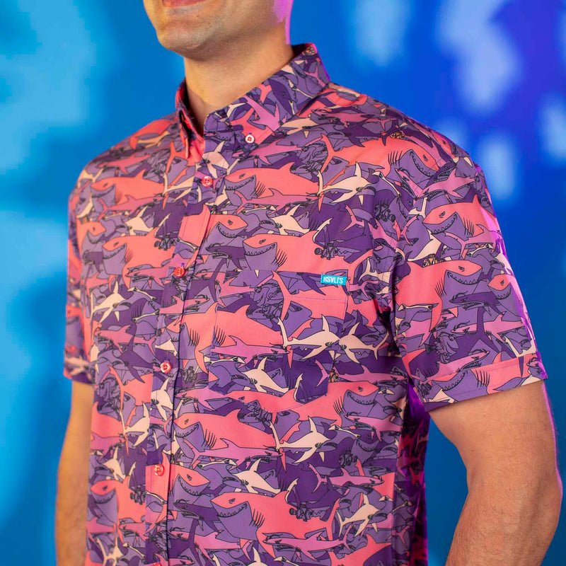 RSVLTS Friends, Not Food KUNUFLEX Short Sleeve Shirt in Pink — detail 2
