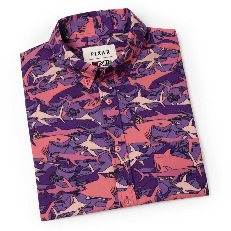 RSVLTS Friends, Not Food KUNUFLEX Short Sleeve Shirt in Pink — detail 7