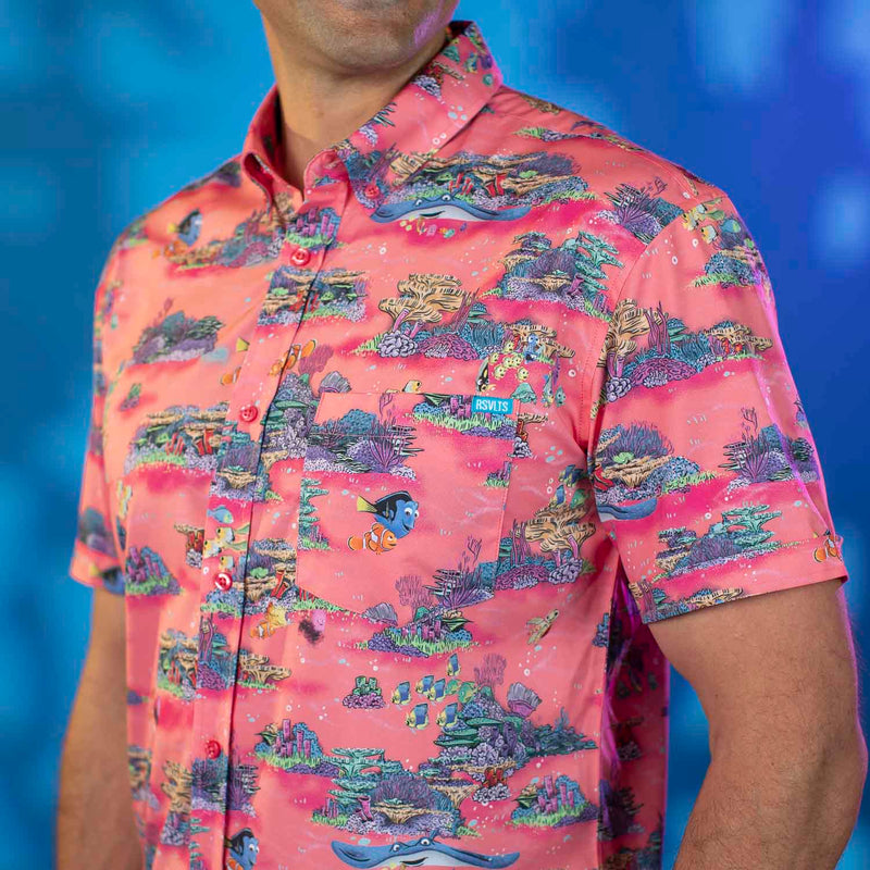 RSVLTS Anemone-nie KUNUFLEX Short Sleeve Shirt in Pink — detail 2