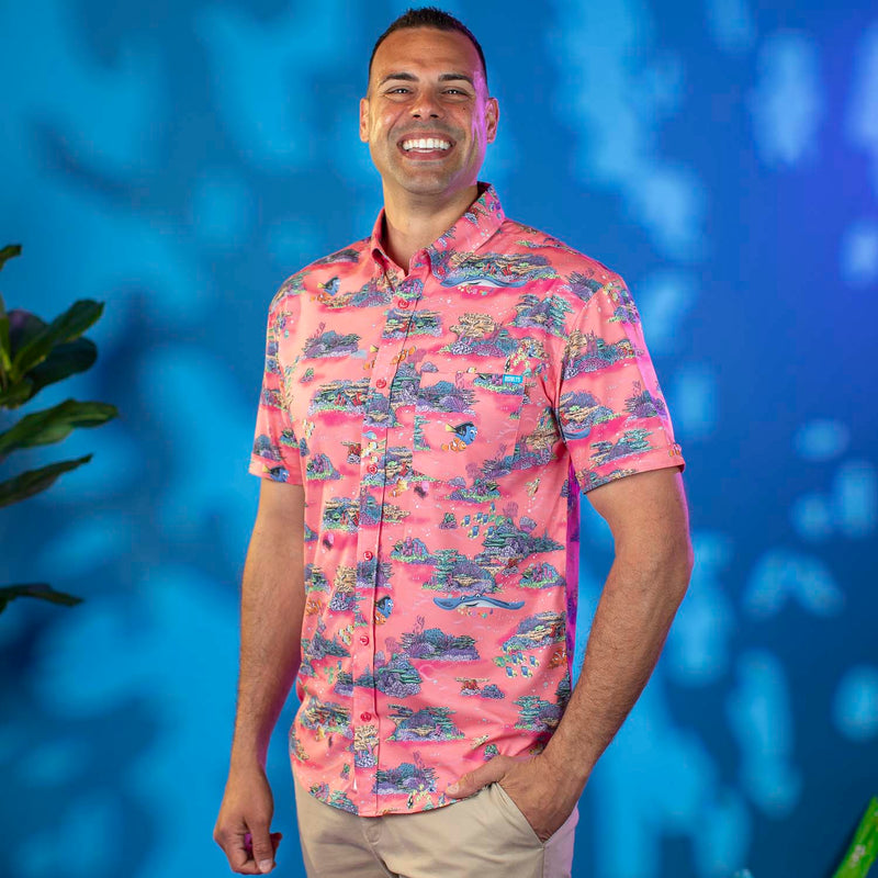RSVLTS Anemone-nie KUNUFLEX Short Sleeve Shirt in Pink — detail 5