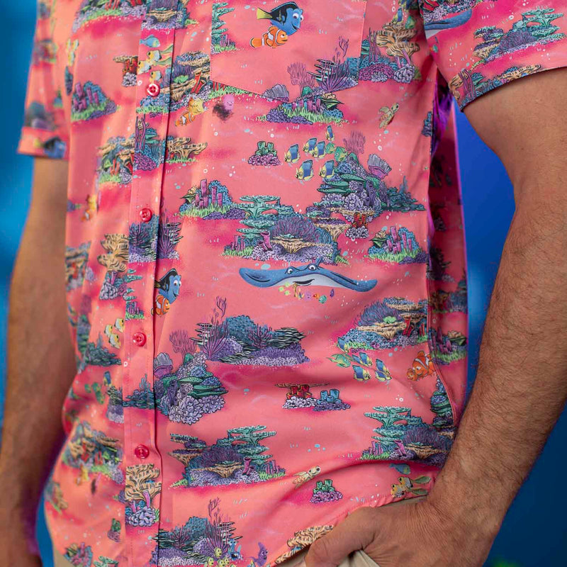 RSVLTS Anemone-nie KUNUFLEX Short Sleeve Shirt in Pink — detail 7