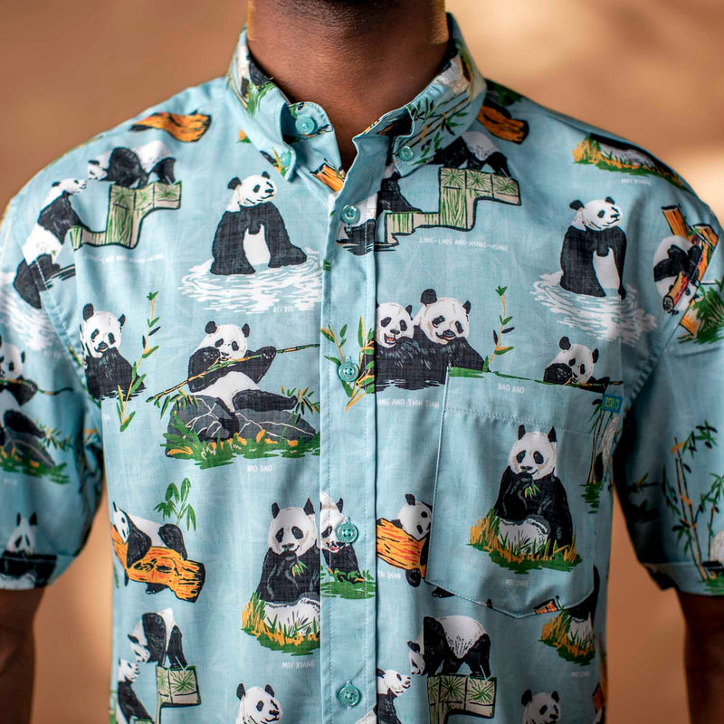 RSVLTS Panda Watch KUNUFLEX Short Sleeve Shirt in Green — detail 2