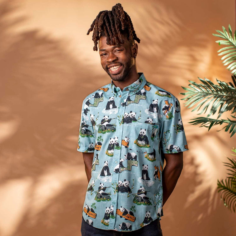 RSVLTS Panda Watch KUNUFLEX Short Sleeve Shirt in Green — detail 3