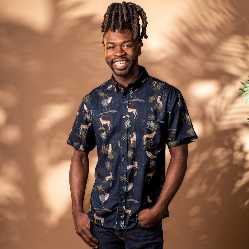 RSVLTS Speed of the Savanna KUNUFLEX Short Sleeve Shirt in Black — detail 2