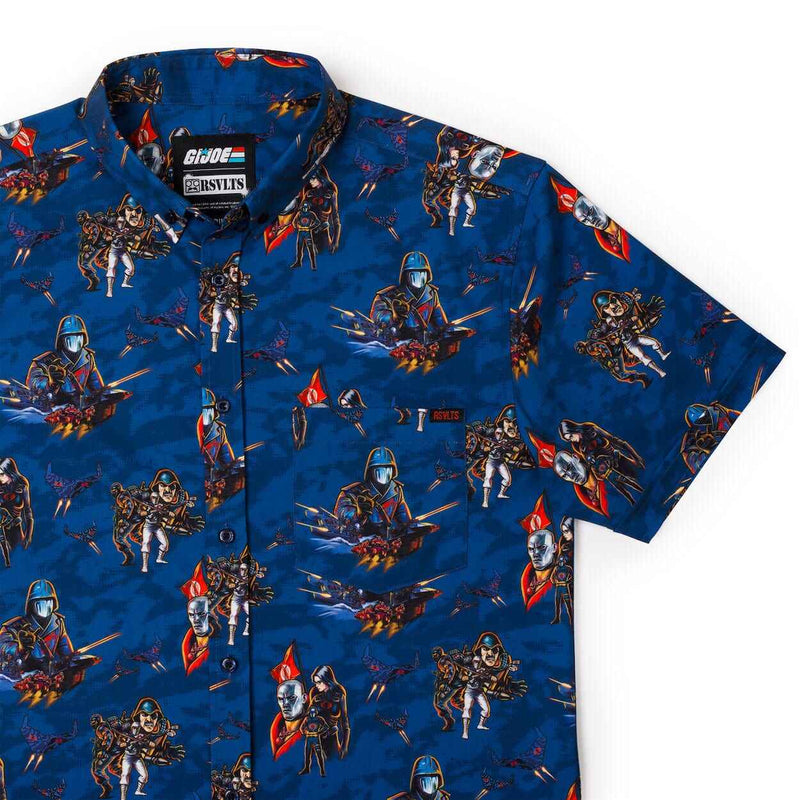 RSVLTS Tips of the Fangs KUNUFLEX Short Sleeve Shirt in Blue — detail 2