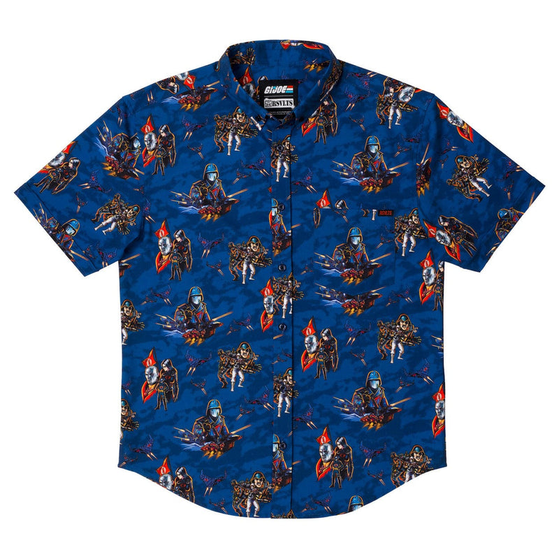 RSVLTS Tips of the Fangs KUNUFLEX Short Sleeve Shirt in Blue — detail 3