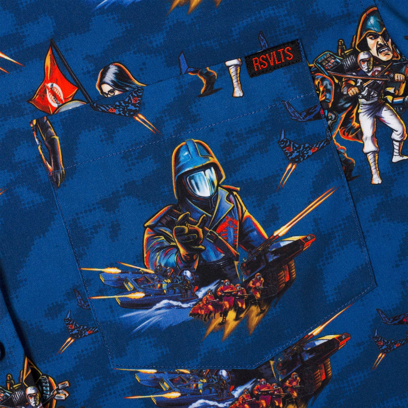 RSVLTS Tips of the Fangs KUNUFLEX Short Sleeve Shirt in Blue — detail 5