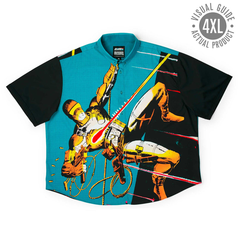 RSVLTS Silent Interlude KUNUFLEX Short Sleeve Shirt in Black — detail 6