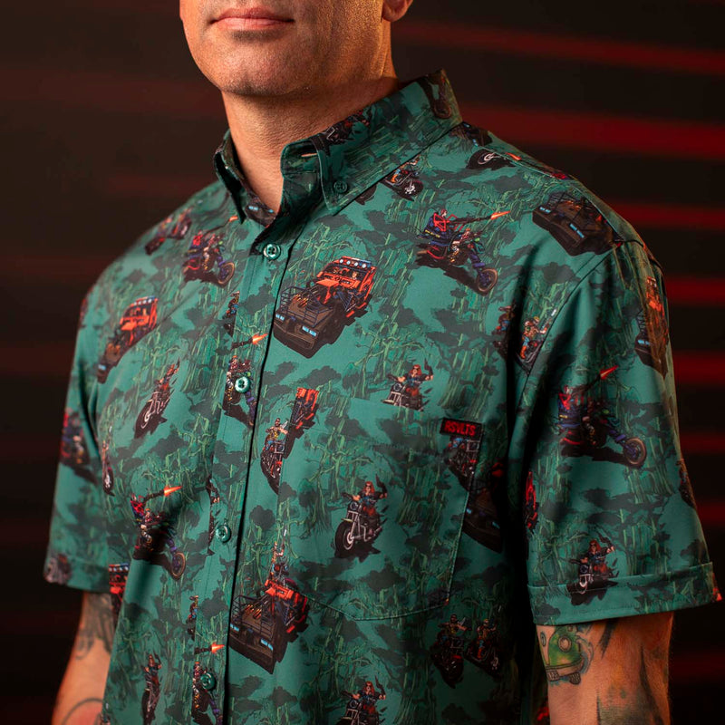 RSVLTS It’s a Dreadnok Life KUNUFLEX Short Sleeve Shirt in Green — detail 2