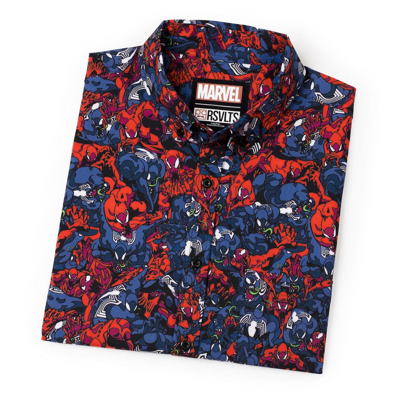 RSVLTS Bad Hosts KUNUFLEX Short Sleeve Shirt in Red — detail 8