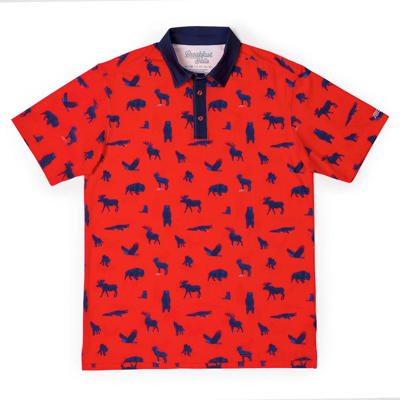 RSVLTS Americana Animals All-Day Polo in Blue — detail 2