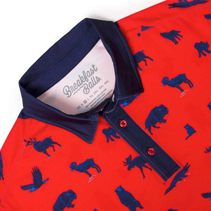RSVLTS Americana Animals All-Day Polo in Blue — detail 4