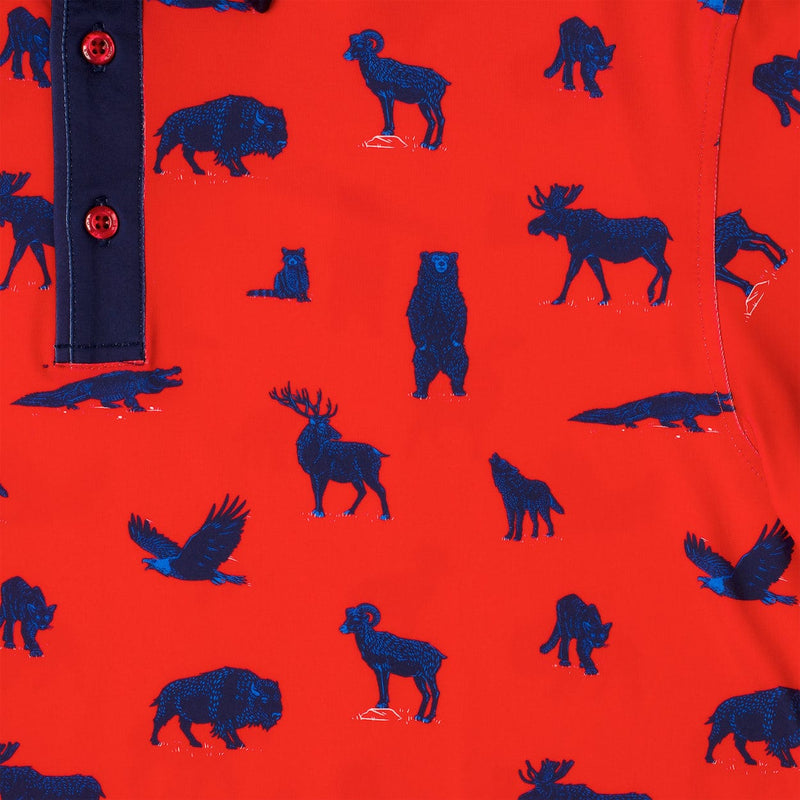 RSVLTS Americana Animals All-Day Polo in Blue — detail 5