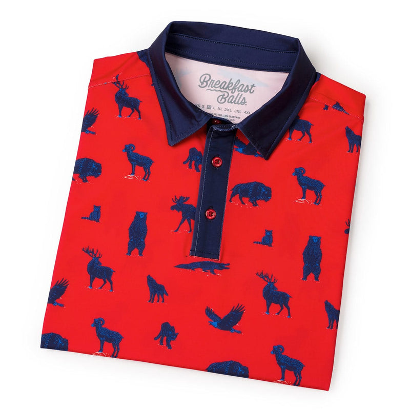 RSVLTS Americana Animals All-Day Polo in Blue — detail 7