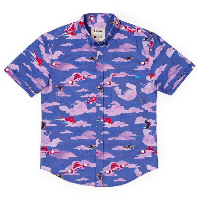 RSVLTS Nobody Gets Left Behind KUNUFLEX Short Sleeve Shirt in Purple — detail 3