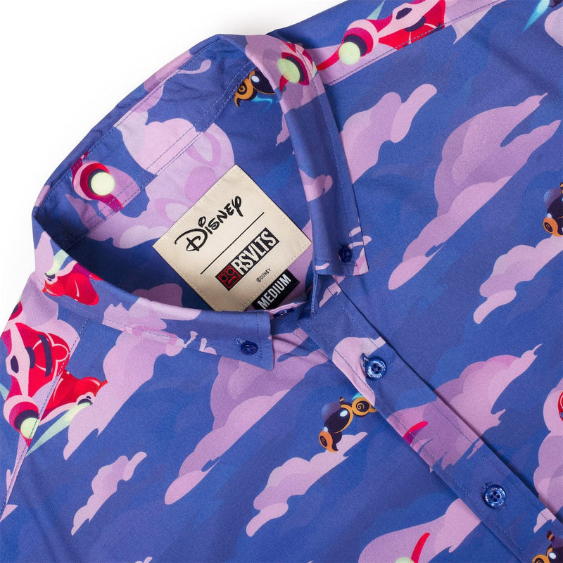 RSVLTS Nobody Gets Left Behind KUNUFLEX Short Sleeve Shirt in Purple — detail 4