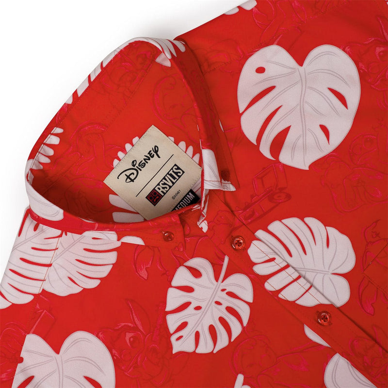 RSVLTS He Mele No Lilo KUNUFLEX Short Sleeve Shirt in Red — detail 4