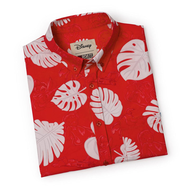 RSVLTS He Mele No Lilo KUNUFLEX Short Sleeve Shirt in Red — detail 6