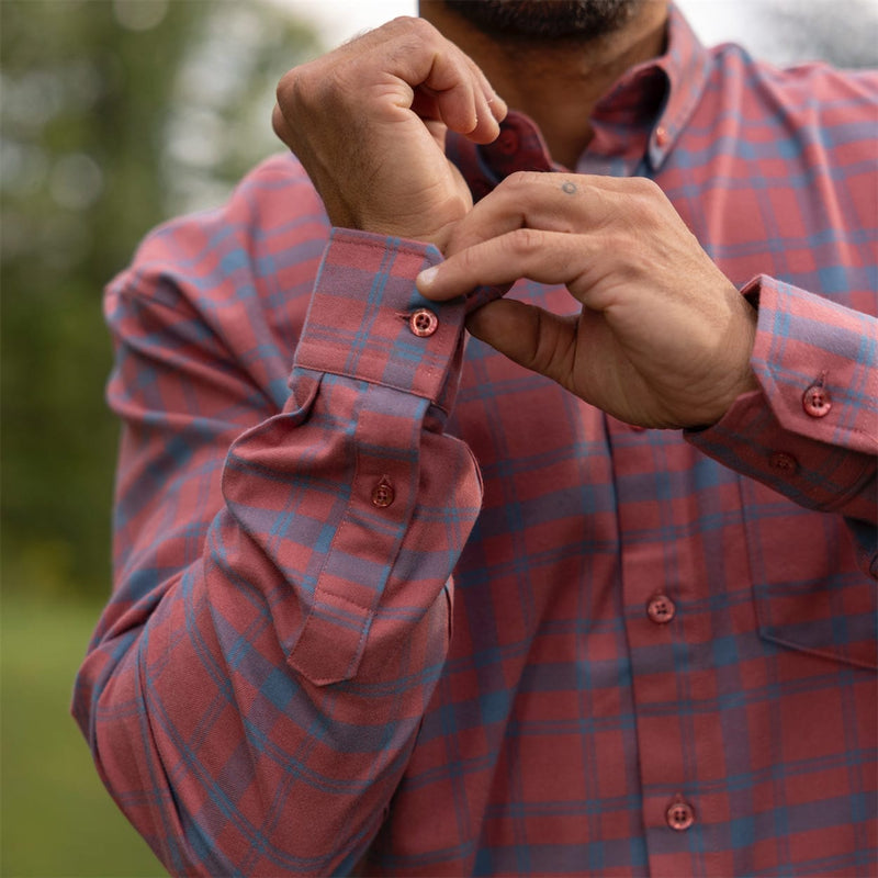 RSVLTS SinPlaid BorlandFlex Long Sleeve Flannel (2024 Fit) in Orange — detail 10