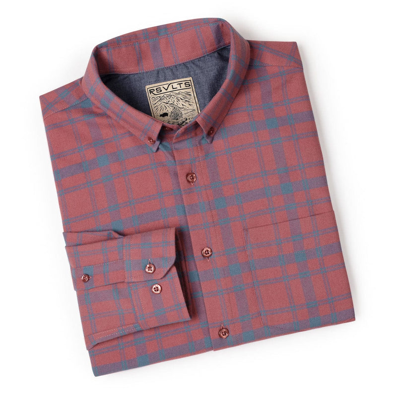 RSVLTS SinPlaid BorlandFlex Long Sleeve Flannel (2024 Fit) in Orange — detail 11