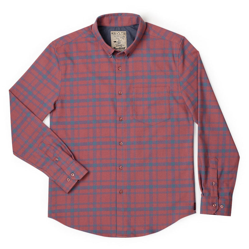 RSVLTS SinPlaid BorlandFlex Long Sleeve Flannel (2024 Fit) in Orange — detail 2