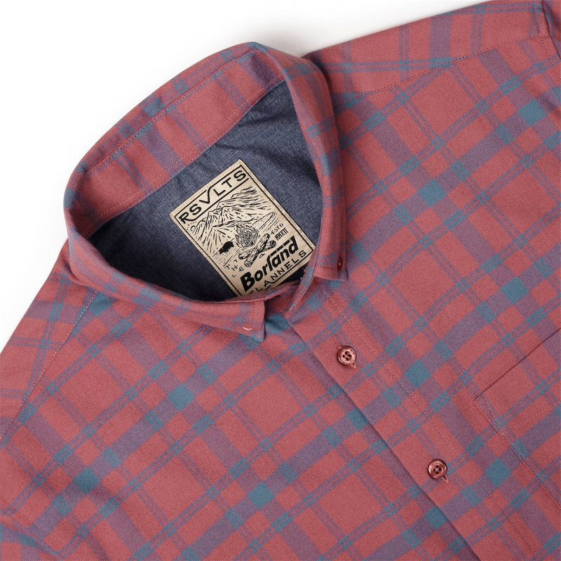 RSVLTS SinPlaid BorlandFlex Long Sleeve Flannel (2024 Fit) in Orange — detail 4