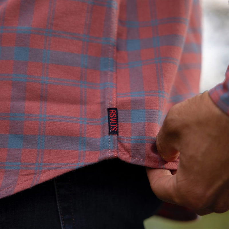 RSVLTS SinPlaid BorlandFlex Long Sleeve Flannel (2024 Fit) in Orange — detail 6