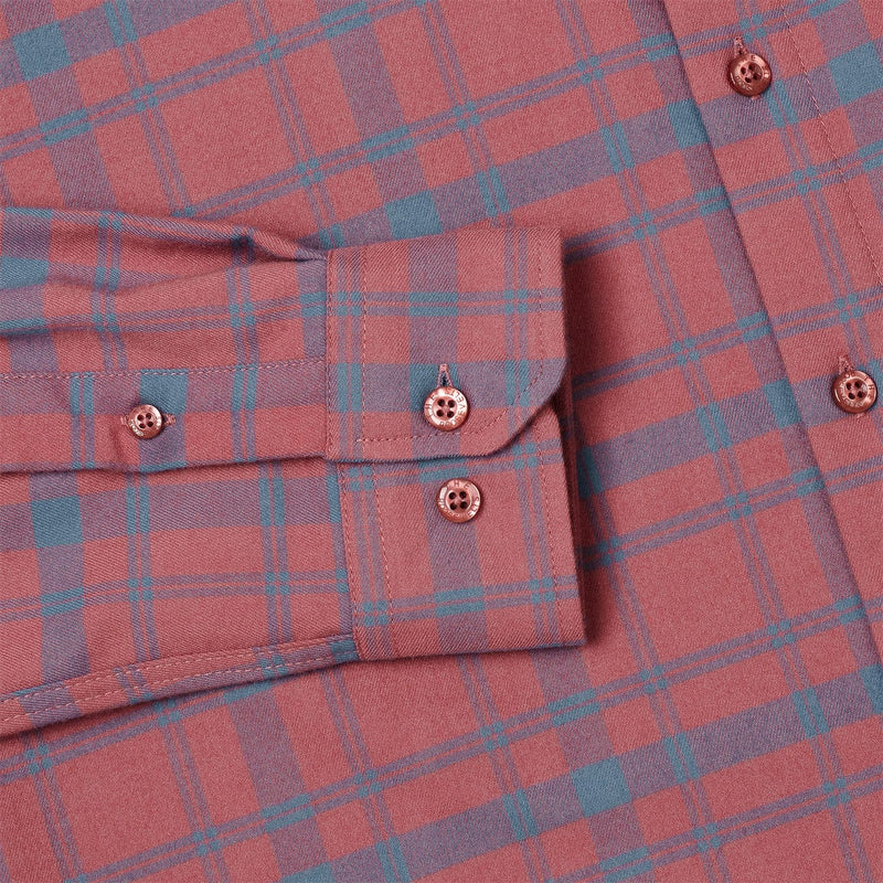 RSVLTS SinPlaid BorlandFlex Long Sleeve Flannel (2024 Fit) in Orange — detail 9