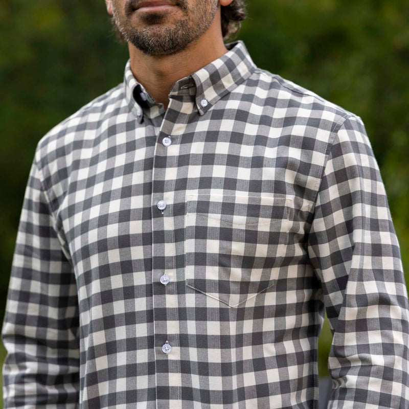RSVLTS Flanny DeVito BorlandFlex Long Sleeve Flannel (2024 Fit) in Black — front view