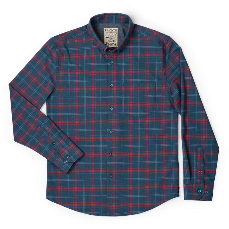 RSVLTS Flangela Bassett BorlandFlex Long Sleeve Flannel (2024 Fit) in Blue — detail 2