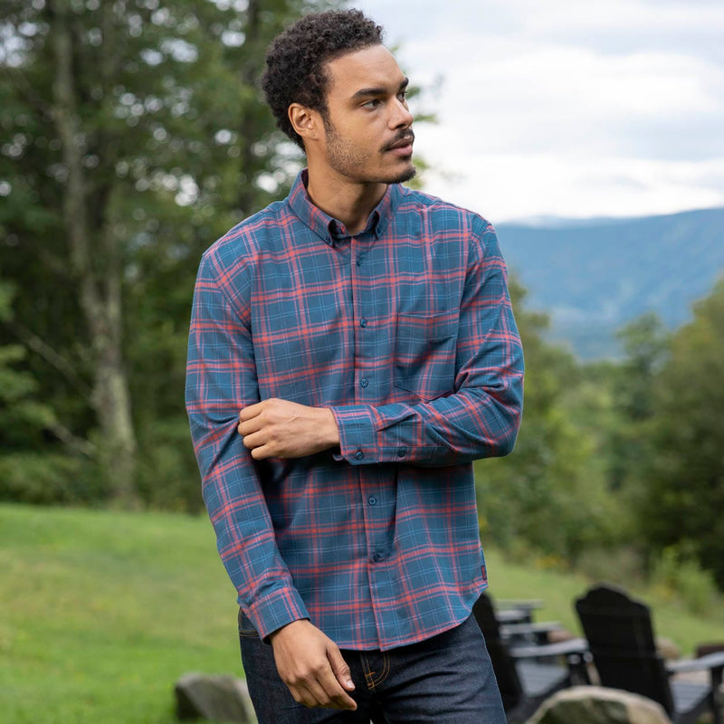 RSVLTS Flangela Bassett BorlandFlex Long Sleeve Flannel (2024 Fit) in Blue — detail 3