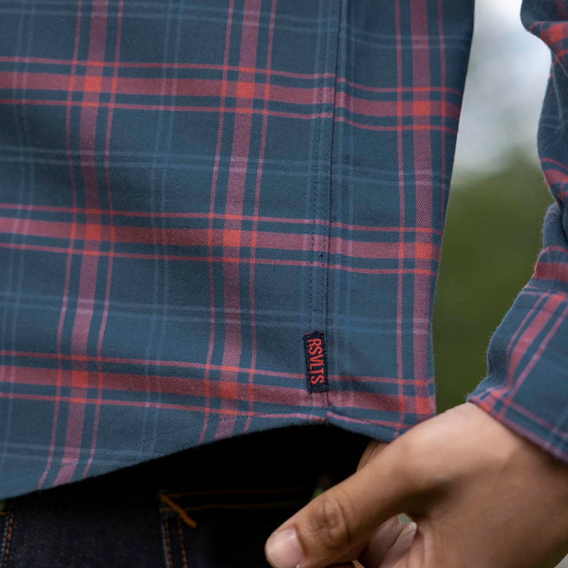 RSVLTS Flangela Bassett BorlandFlex Long Sleeve Flannel (2024 Fit) in Blue — detail 5