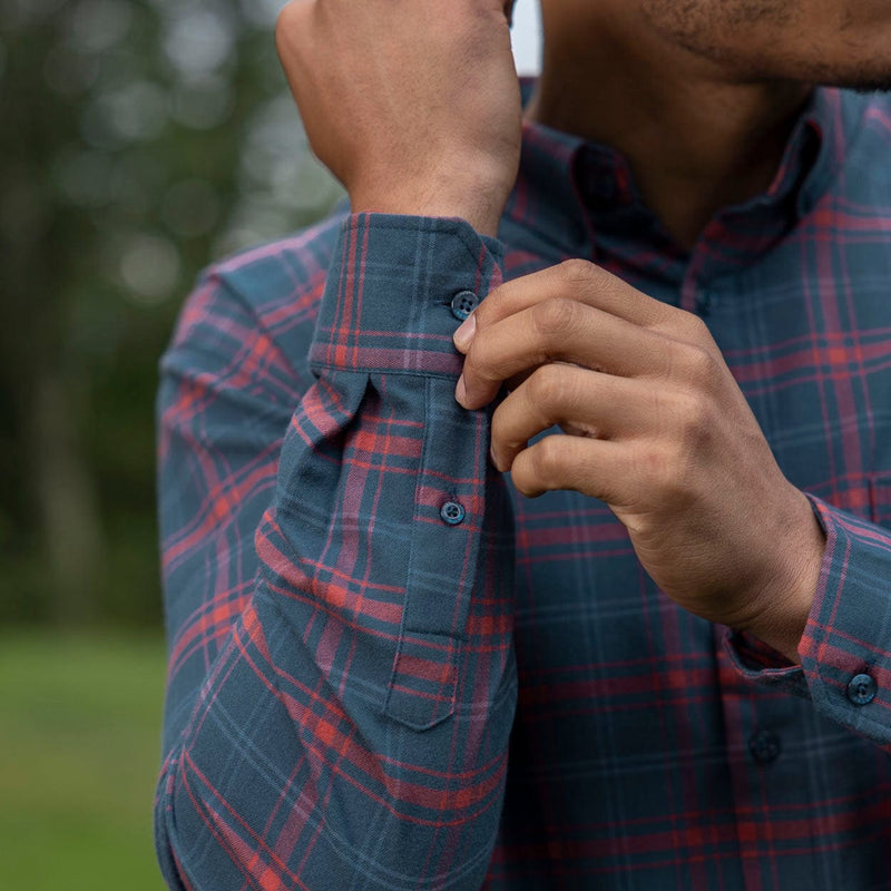 RSVLTS Flangela Bassett BorlandFlex Long Sleeve Flannel (2024 Fit) in Blue — detail 6