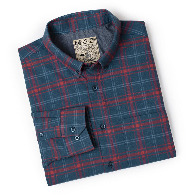 RSVLTS Flangela Bassett BorlandFlex Long Sleeve Flannel (2024 Fit) in Blue — detail 8