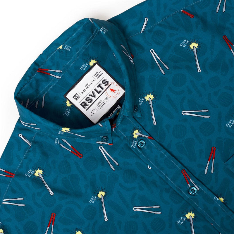 RSVLTS Let Me See That Tong KUNUFLEX Short Sleeve Shirt in Blue — detail 3