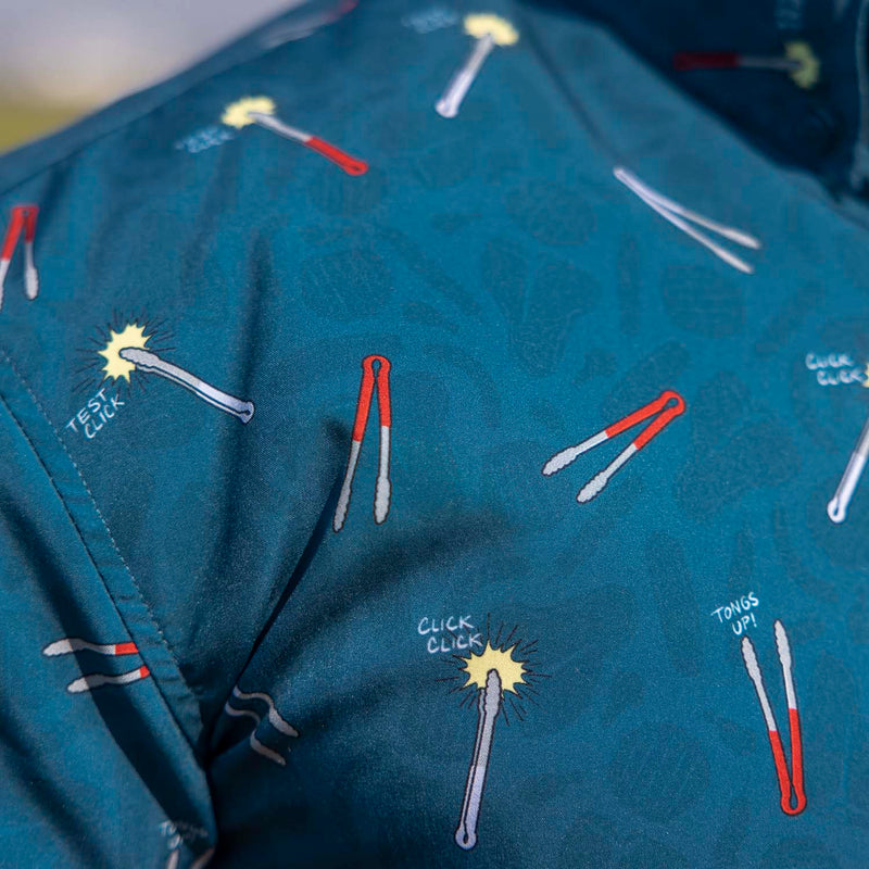 RSVLTS Let Me See That Tong KUNUFLEX Short Sleeve Shirt in Blue — detail 4