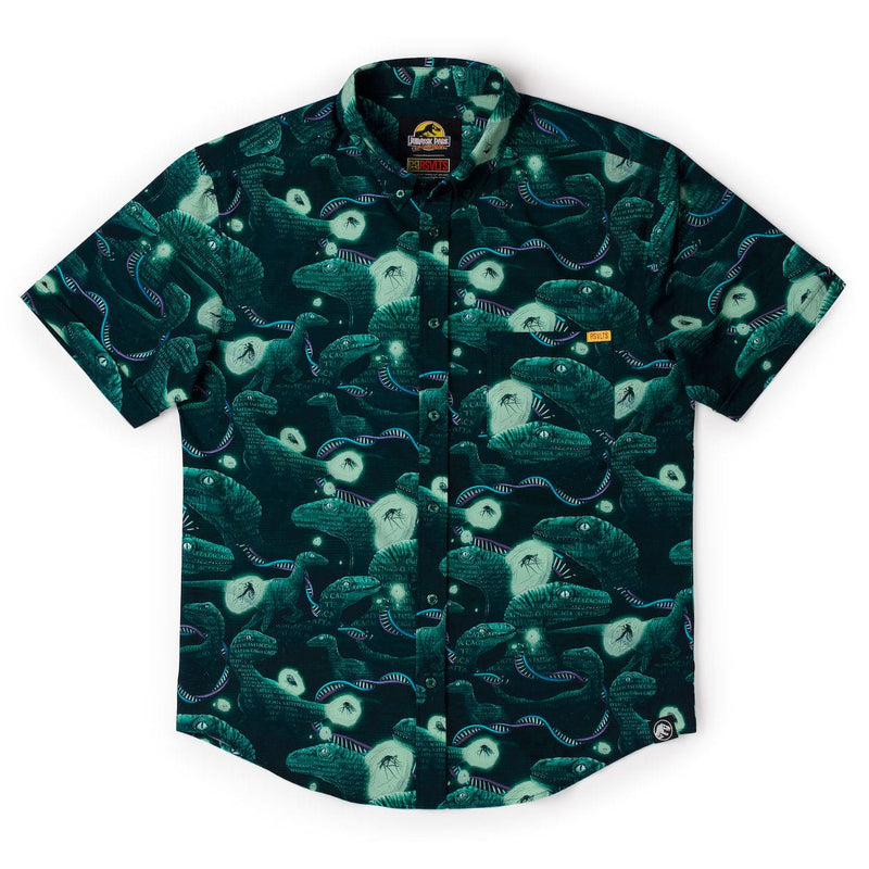 RSVLTS You Bred Raptors? KUNUFLEX Short Sleeve Shirt in Green — detail 3