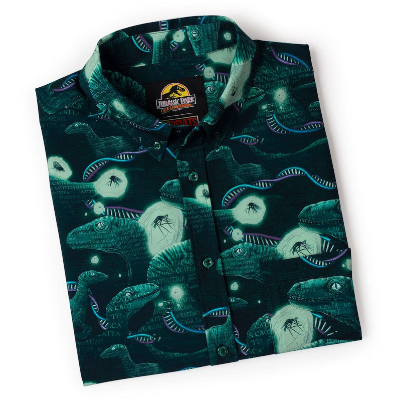 RSVLTS You Bred Raptors? KUNUFLEX Short Sleeve Shirt in Green — detail 8
