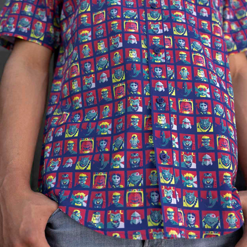 RSVLTS Dimension X-cellent KUNUFLEX Short Sleeve Shirt in Blue — detail 3