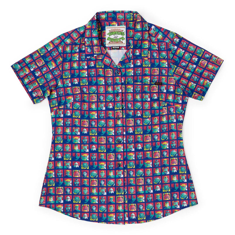 RSVLTS Dimension X-cellent Women's KUNUFLEX Short Sleeve Shirt in Blue — front view