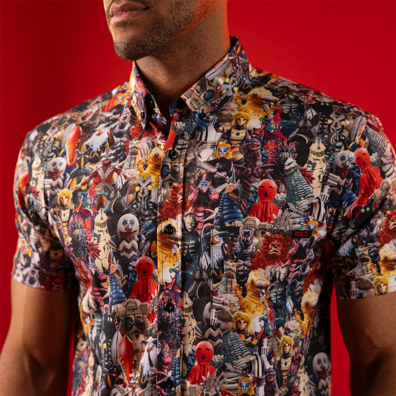 RSVLTS Ultra-Villainous KUNUFLEX Short Sleeve Shirt in Black — front view