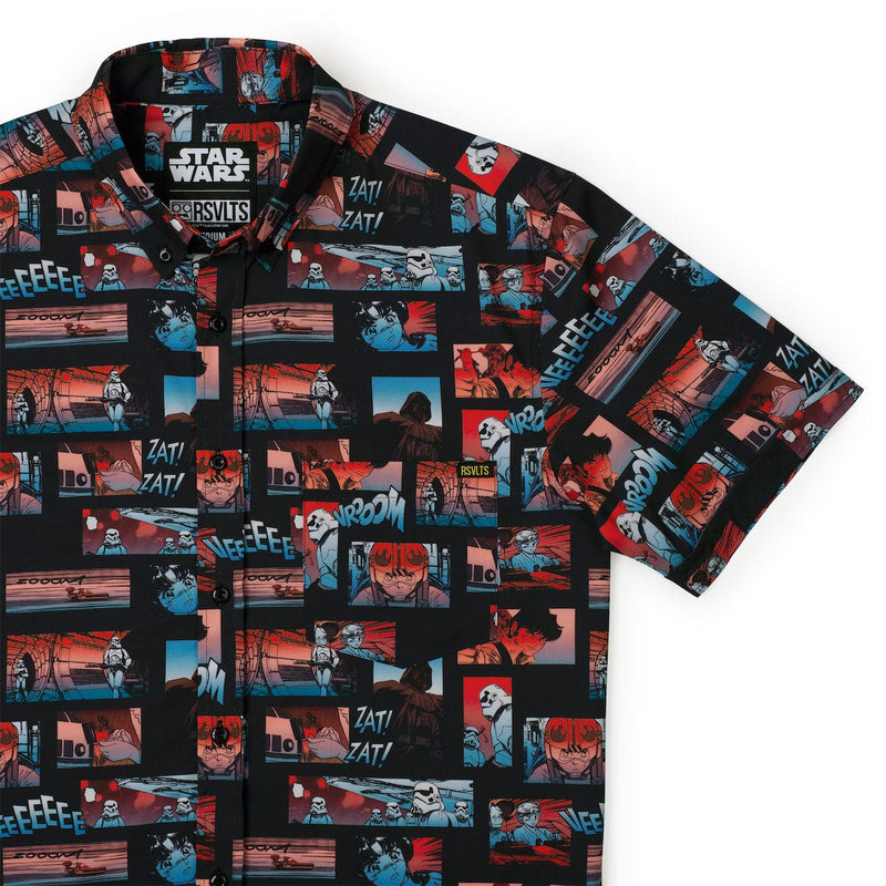 RSVLTS From a Certain Point of View KUNUFLEX Short Sleeve Shirt in Black — front view
