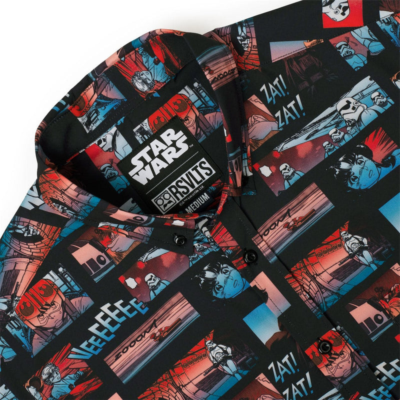 RSVLTS From a Certain Point of View KUNUFLEX Short Sleeve Shirt in Black — detail 3