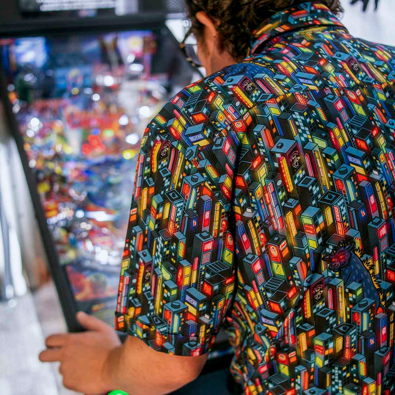 RSVLTS Cow-crete Jungle KUNUFLEX Short Sleeve Shirt in Black — detail 2