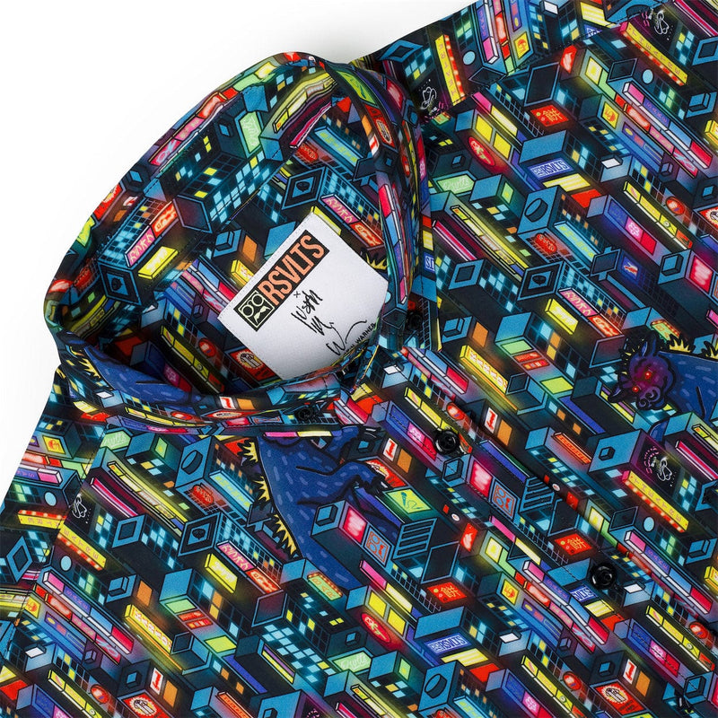 RSVLTS Cow-crete Jungle KUNUFLEX Short Sleeve Shirt in Black — detail 4