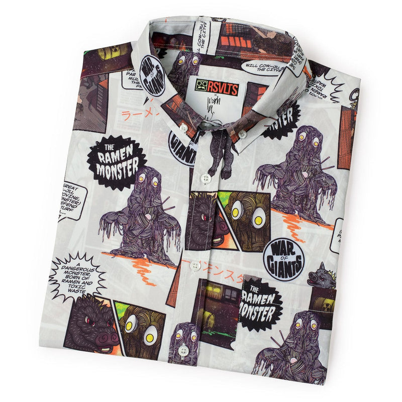RSVLTS Atomic Ramen KUNUFLEX Short Sleeve Shirt in Gray — detail 8