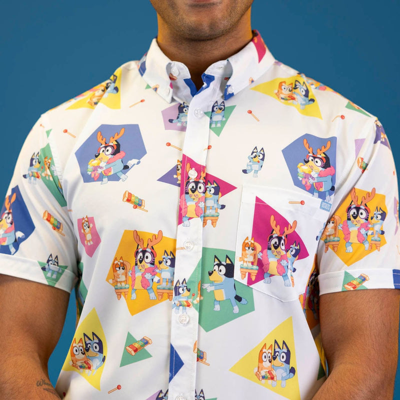 RSVLTS Magic Xylophone KUNUFLEX Short Sleeve Shirt in Multicolor — detail 2