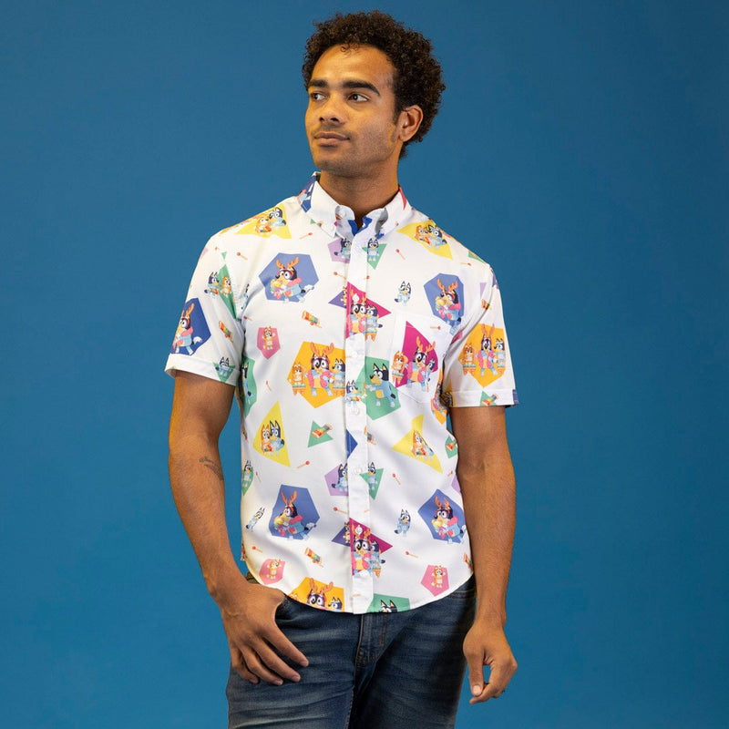 RSVLTS Magic Xylophone KUNUFLEX Short Sleeve Shirt in Multicolor — detail 3