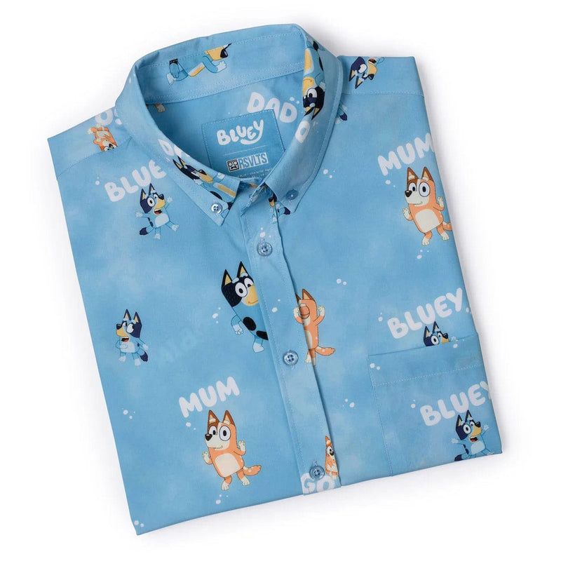 RSVLTS Meet the Heelers KUNUFLEX Short Sleeve Shirt in Blue — detail 5